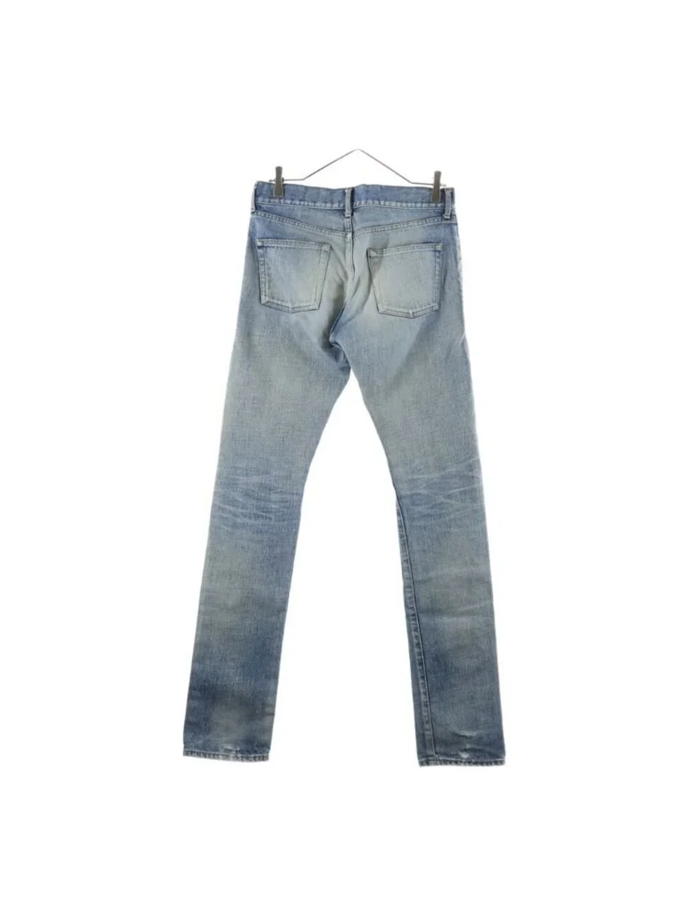 Saint Laurent Paris Destroyed Skinny Denim Pants Indigo Blue 27 Jeans